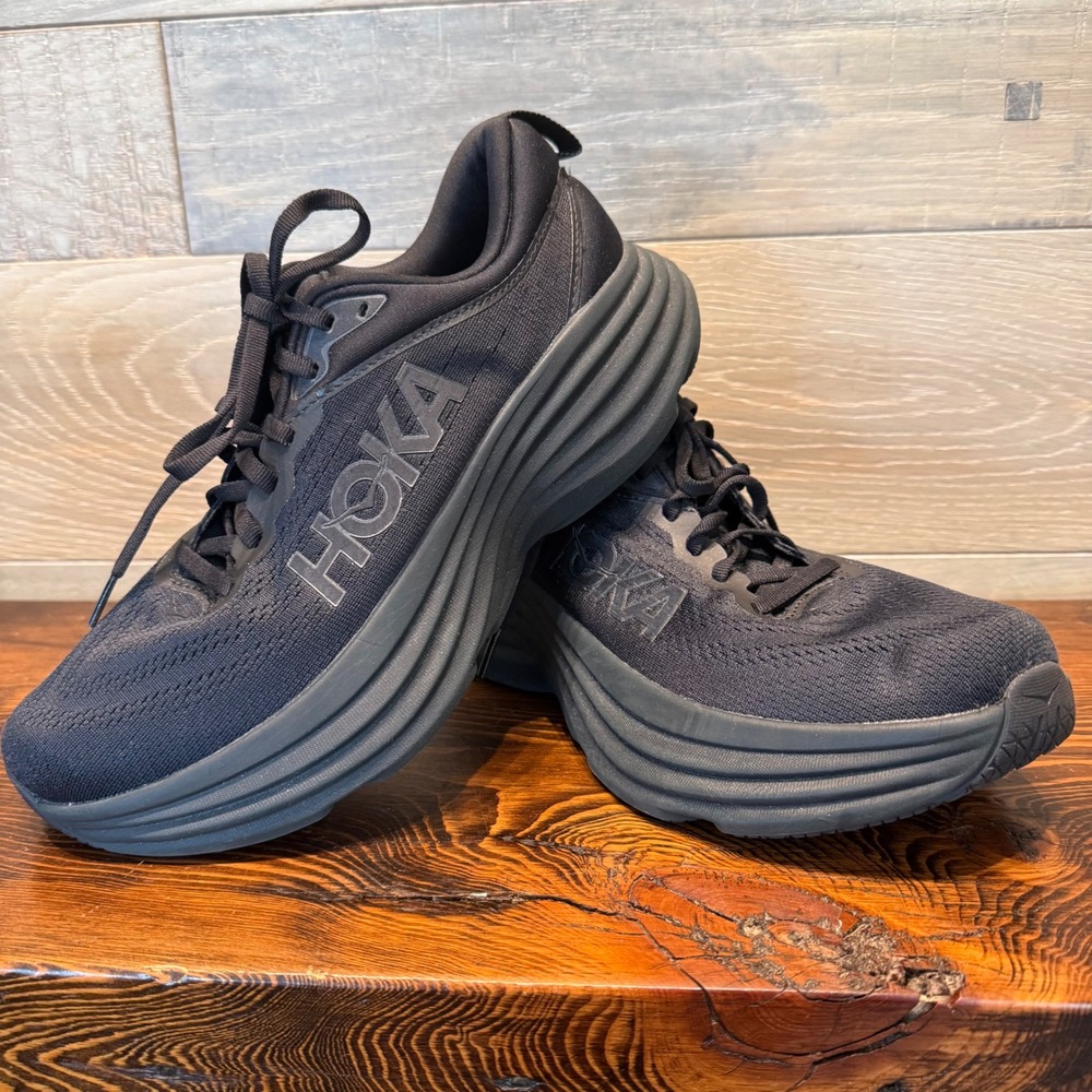 Hoka Bondi 8 Triple Black Running Shoes Men 8.5 1127952 BBLC
